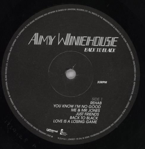 Amy Winehouse Back To Black UK vinyl LP album (LP record) (398353)